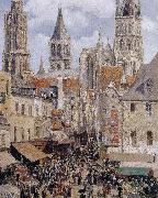 Camille Pissarro The streets of Rouen USA oil painting artist